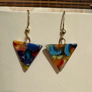 Resin Beautiful Multi-colored Dangle Earrings